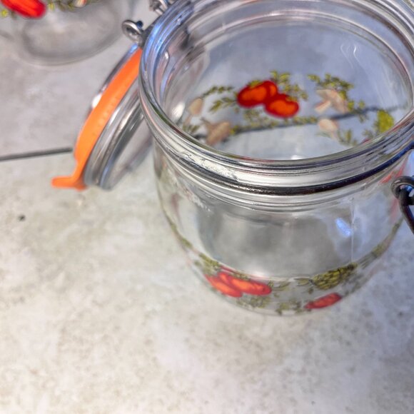 Set of 3 Vintage Wire Bail Glass Canister Jars - Picture 9 of 9